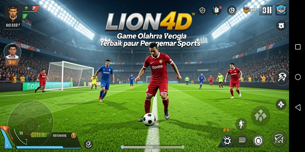 Tangkapan layar utama LION4D menampilkan aksi seru dalam olahraga.