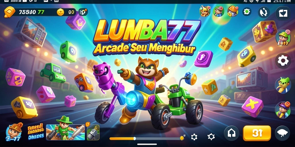 Tampak seru dari gameplay LUMBA77 dengan efek visual menakjubkan.