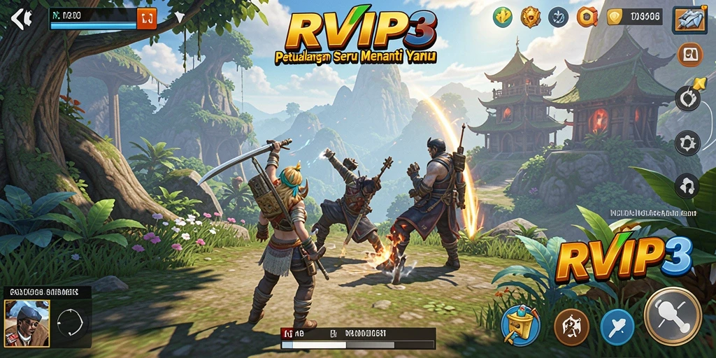 Screenshot menampilkan aksi seru dalam petualangan di RVIP3.