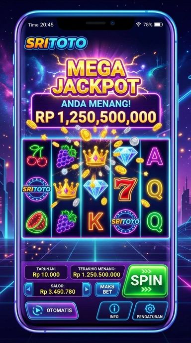 Tampilan utama aplikasi sritoto yang intuitif.